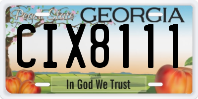 GA license plate CIX8111