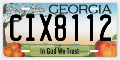 GA license plate CIX8112