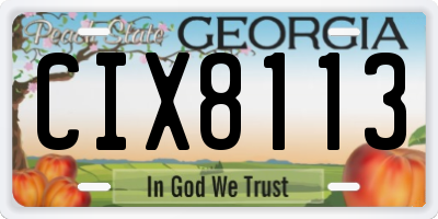 GA license plate CIX8113