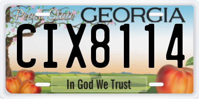 GA license plate CIX8114