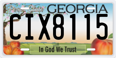 GA license plate CIX8115