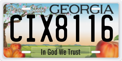 GA license plate CIX8116