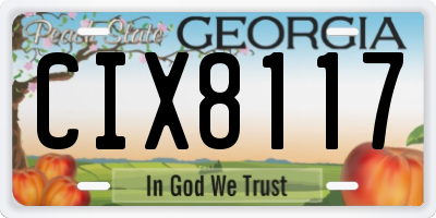 GA license plate CIX8117