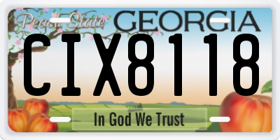 GA license plate CIX8118