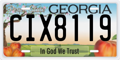 GA license plate CIX8119