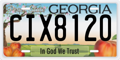 GA license plate CIX8120