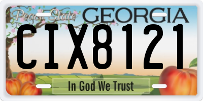 GA license plate CIX8121