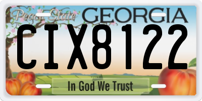 GA license plate CIX8122