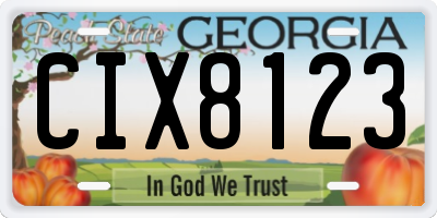 GA license plate CIX8123