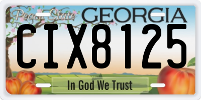 GA license plate CIX8125