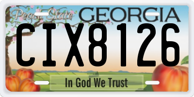 GA license plate CIX8126