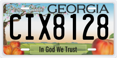 GA license plate CIX8128