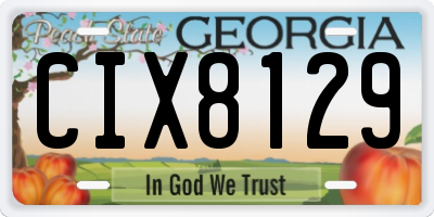 GA license plate CIX8129
