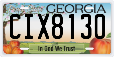 GA license plate CIX8130
