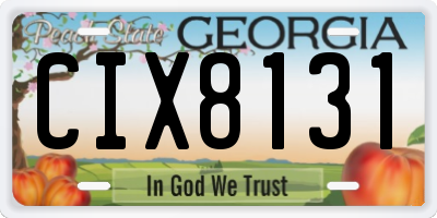 GA license plate CIX8131