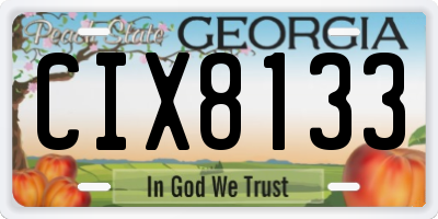 GA license plate CIX8133