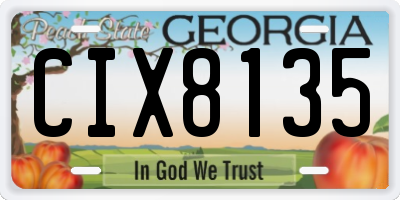 GA license plate CIX8135
