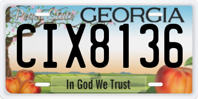 GA license plate CIX8136