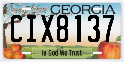 GA license plate CIX8137