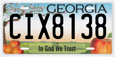 GA license plate CIX8138