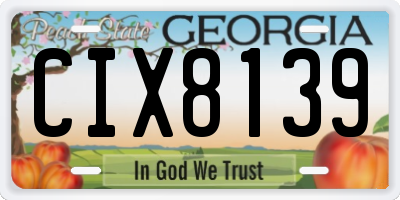 GA license plate CIX8139