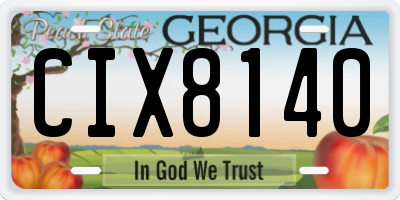 GA license plate CIX8140