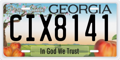 GA license plate CIX8141