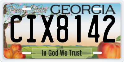 GA license plate CIX8142