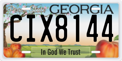 GA license plate CIX8144