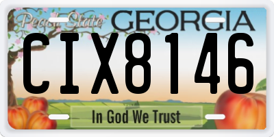 GA license plate CIX8146