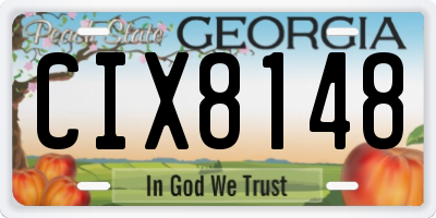 GA license plate CIX8148