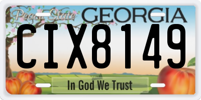GA license plate CIX8149