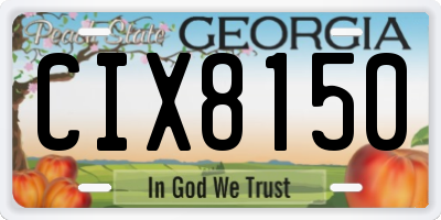GA license plate CIX8150