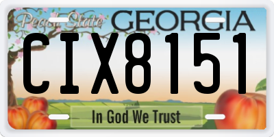 GA license plate CIX8151