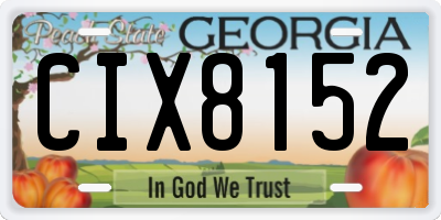 GA license plate CIX8152