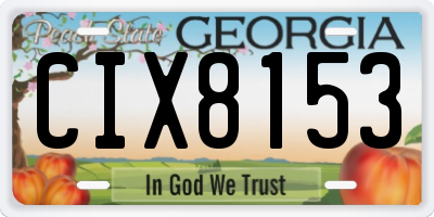 GA license plate CIX8153