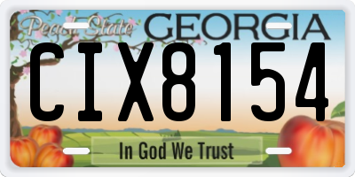 GA license plate CIX8154