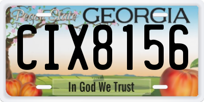 GA license plate CIX8156