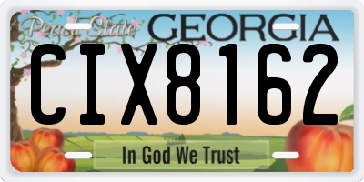 GA license plate CIX8162