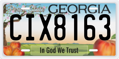 GA license plate CIX8163