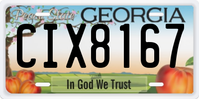 GA license plate CIX8167