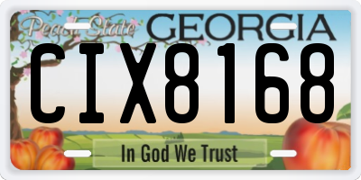 GA license plate CIX8168