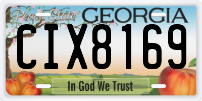 GA license plate CIX8169