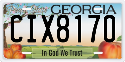 GA license plate CIX8170
