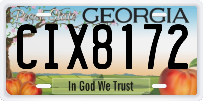 GA license plate CIX8172