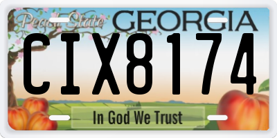 GA license plate CIX8174