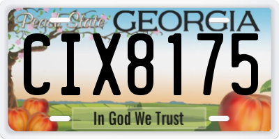GA license plate CIX8175