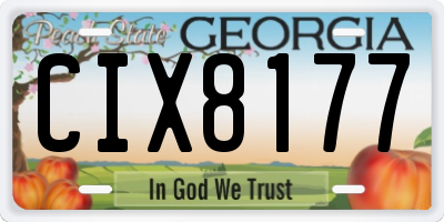 GA license plate CIX8177
