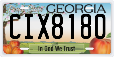 GA license plate CIX8180