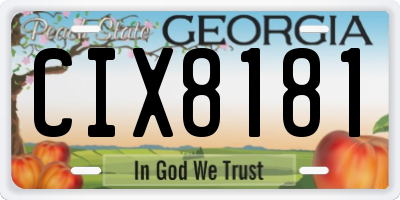 GA license plate CIX8181